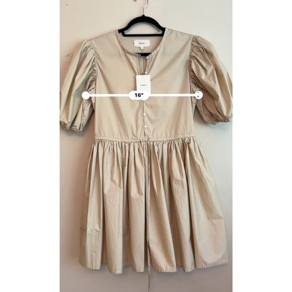XIRENA puff sleeve tan mini AURIE DRESS size small - Picture 4 of 13